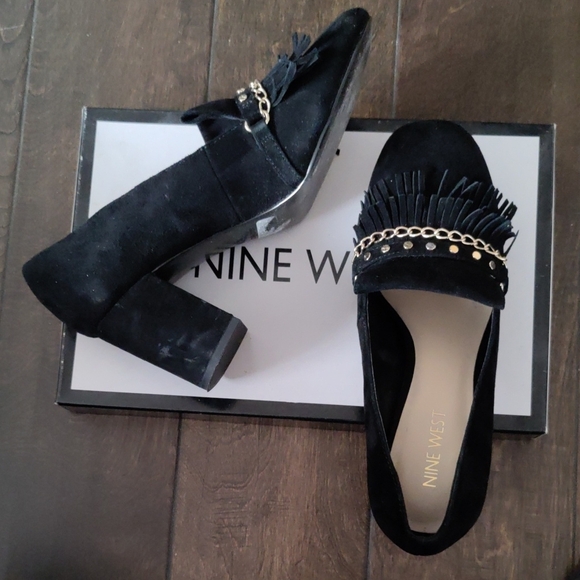 Nine West Black Suede Leather Heels - Picture 4 of 5